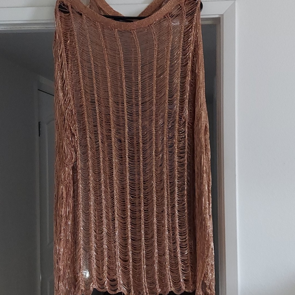 Mesh sweater (gold) worn once